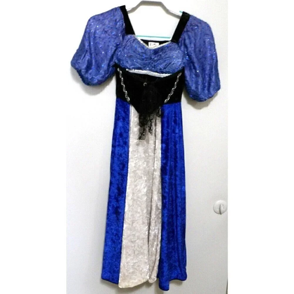 WIZARD'S WARDROBE blue renaissance faire princess dress little girls size S 5/6